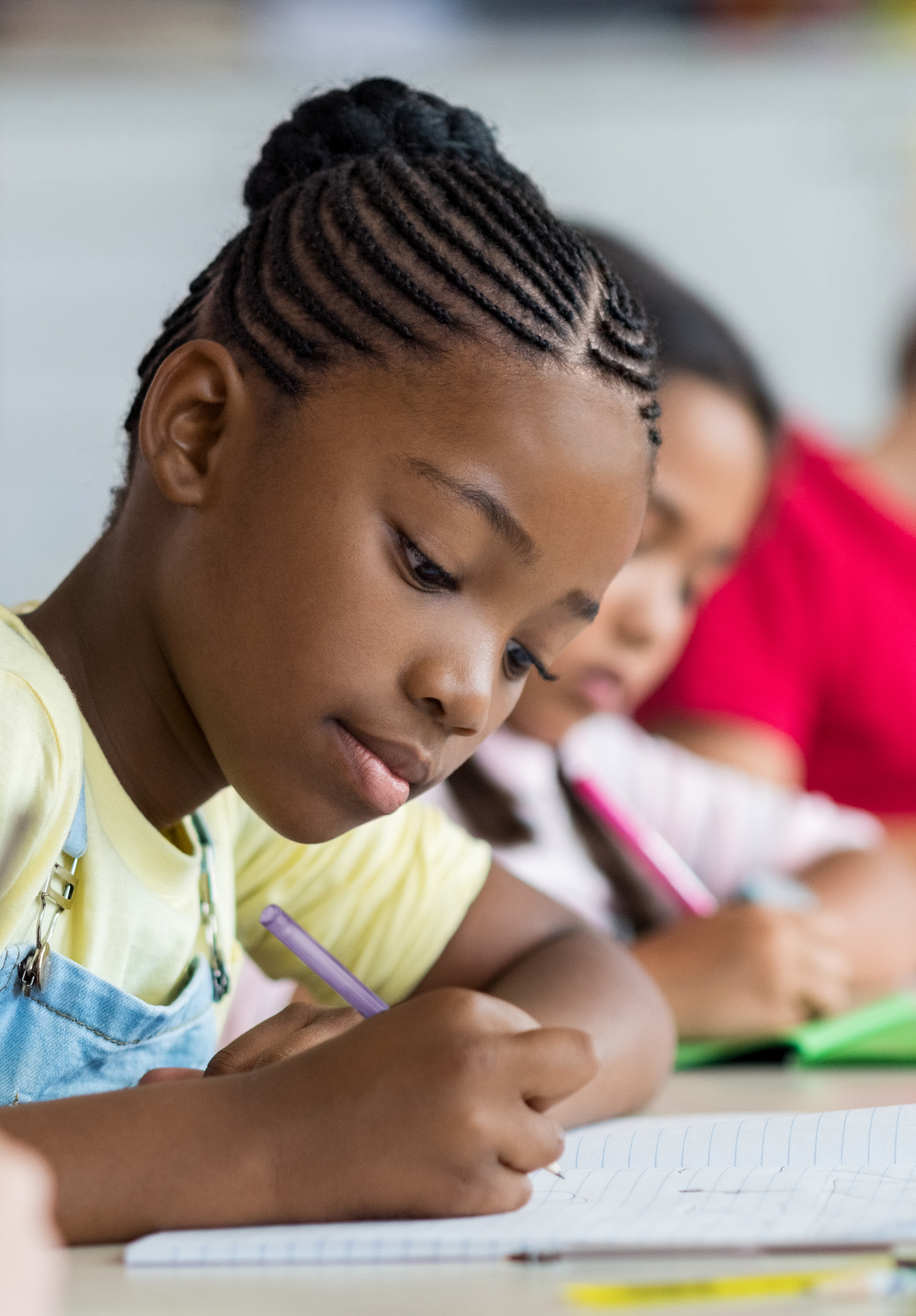 girl working in class